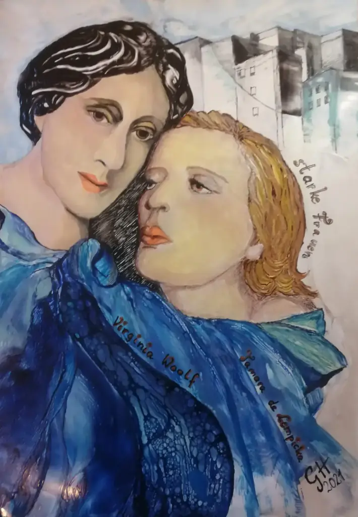 Enkaustik Painting , Virgina Woolf und Tamara de Lempica