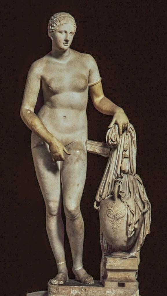 Aphrodite von Knidos – nackte Darstellung der griechischen Göttin der Liebe, Schönheit und des sexuellen Begehrens