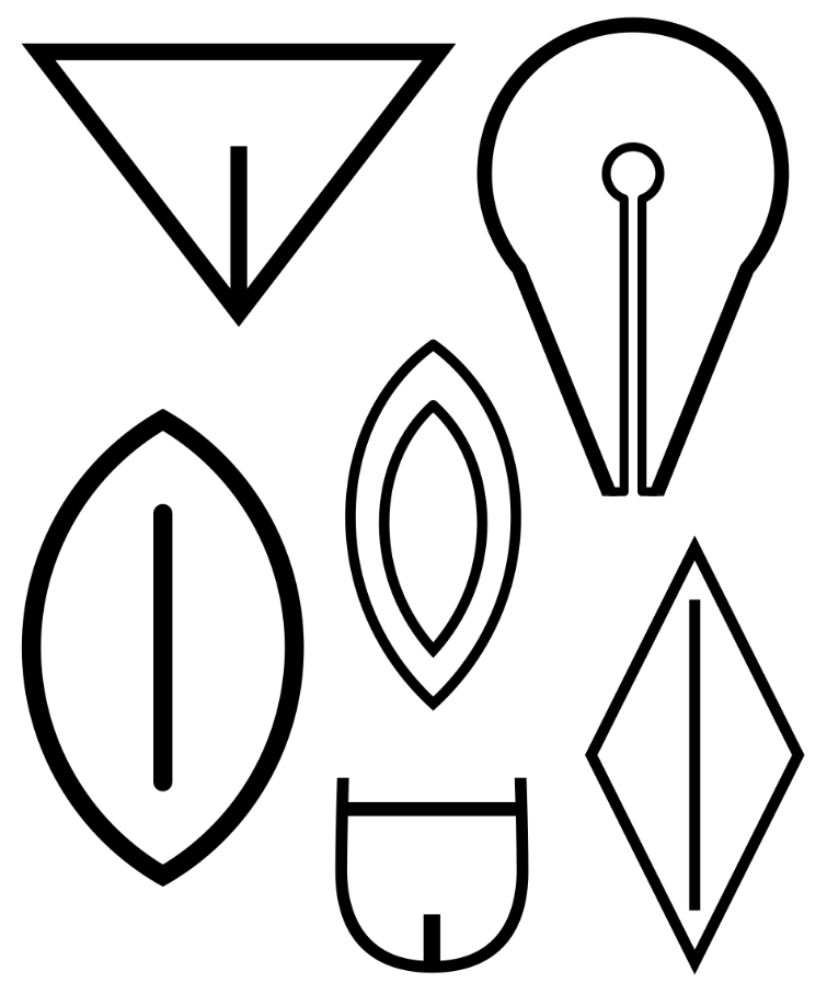 Schematische Vulva-Symbole – vereinfachte Zeichen zur Darstellung des weiblichen Genitals aus der Steinzeit